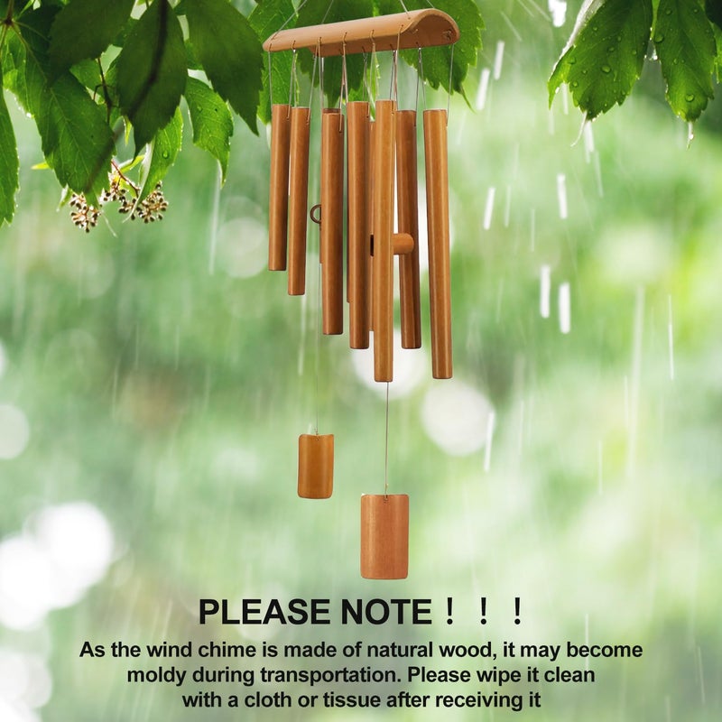 Virekm Windchimes Outdoors  Memorial Wind Chimes  Bamboo Wind Chimes for Outside Clearance Deep Tone for Patio Garden Home D?cor  Natural Beautiful Sound - Image 2